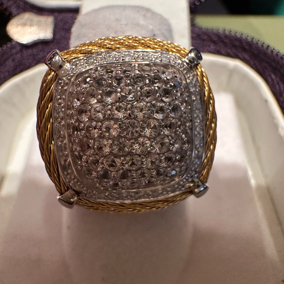 Charriol Steel and Gold Sapphire  Ring size 6 Beautiful Ring - Picture 2 of 9